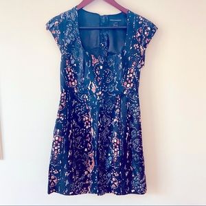 French Connection Jersey Sheath Dress with Animal Print